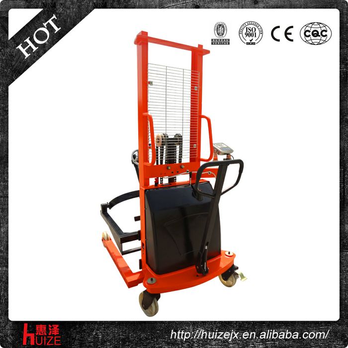 半電動稱重油桶車（夾鐵桶，手搖翻轉(zhuǎn)倒料）